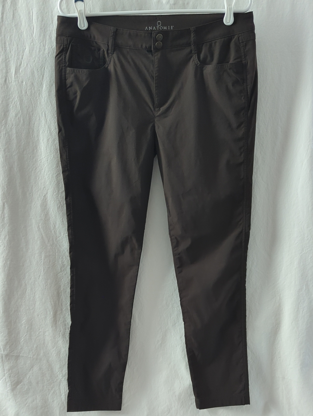 ANATOMIE Luisa Skinny Jean Lightweight Travel Pant L Large Espresso Brown Khaki